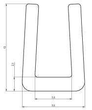 Profil  03,  13x9,6mm, PVC 65, ern