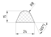 24x15mm, PVC 65, černá
