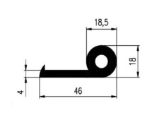 46x18mm, PVC 65, s otvorem-Profil nota