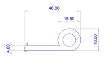 46x18mm, PVC 65, s otvorem-Profil nota