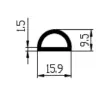 15,9x9,5/1,5mm, EPDM 70, černá