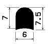 1593 D-profil, 7,5x6mm, Silikon 65, černá