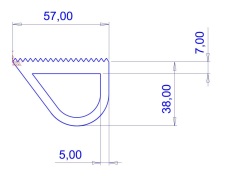 57x38mm, PVC 65, ern, D-profil