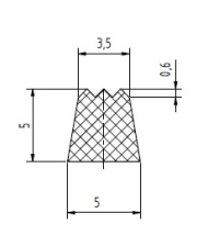 Profil 5x5mm, PVC 61, ern