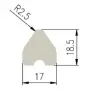 17x18,5/R2,5mm Sil.60 šedý