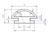 Profil 31x17mm, PVC 65, ern, DPOV000454